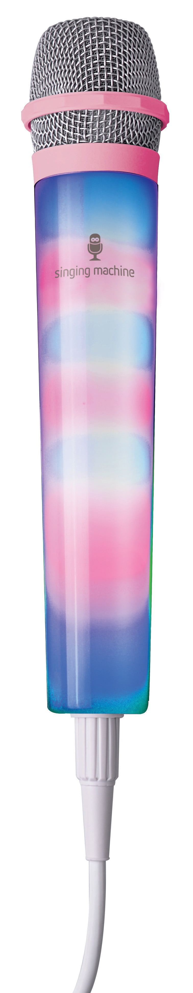 Singing Machine Unidirectional Wired Microphone with LED Disco Lights