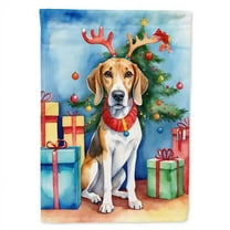 American Foxhound Christmas Reindeer Garden Flag