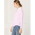 thumbnail image 4 of INSPIRE CHIC Disfraz de Halloween para mujer, manga larga, blusa a rayas en contraste Peter Pan Rosa XS, 4 of 6
