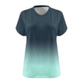 thumbnail image 4 of CLOISE Tee Shirts for Women Plus Size Short Sleeve Tops Summer Loose Casual T Shirts Fashion Elegant Breathable V Neck Tops Comfortable Gradient Color Blouses Army Green XL, 4 of 5