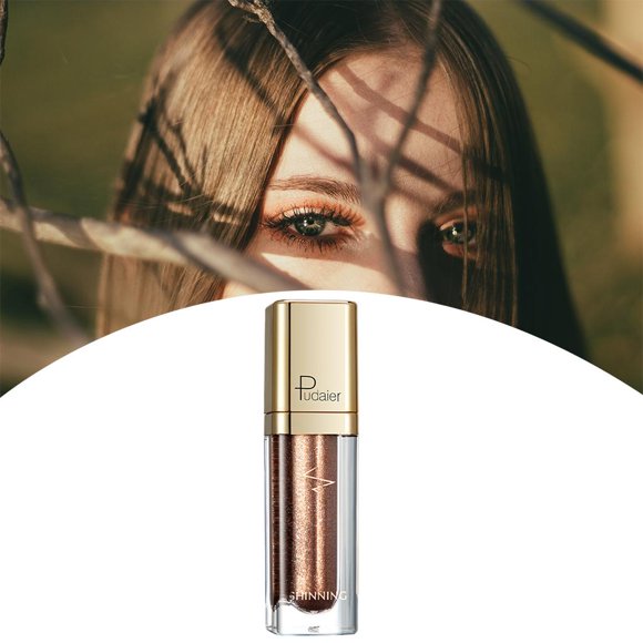 Base de de Ojos Brillo Metálico Impermeables Chicas Diamante Lápiz Cosmético Palo Maquillaje Magnífico de Glamour Mujeres 18 C - Marron Marron oscuro shamjiam Sombra de ojos líquidos