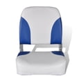 thumbnail image 2 of Boat Seat Foldable Backrest with Blue White Back Pillow ,Easy to Install, 2 of 5