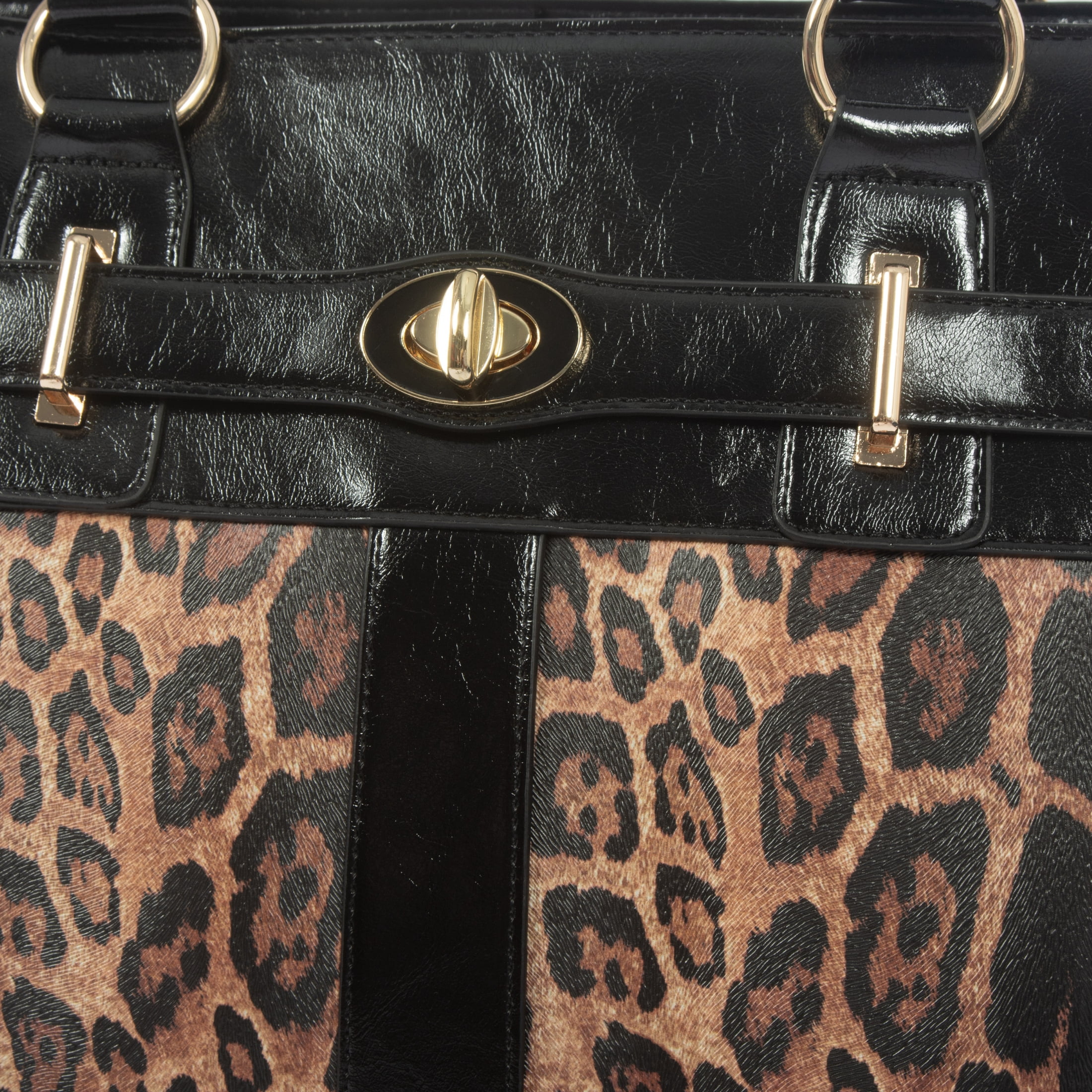 London Leopard Rolling Laptop Bag for Women Computer Case | Fits 13"-17" Laptop | Stylish Business Briefcase for Ladies