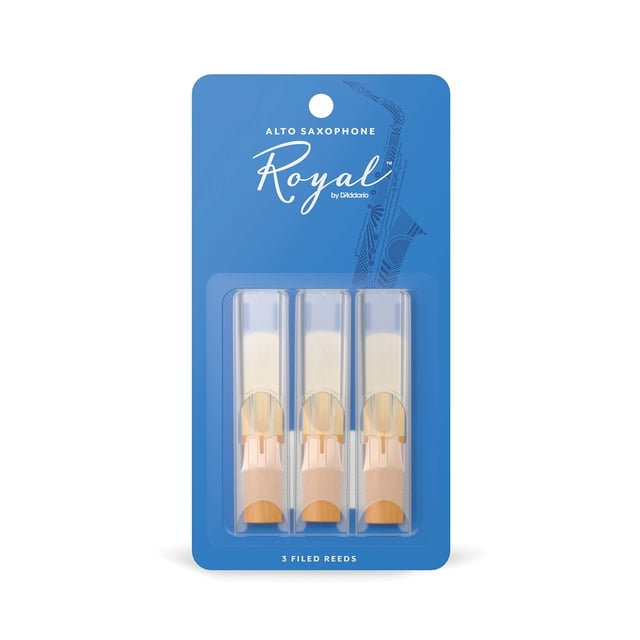 Cañas para saxofón D'Addario Woodwinds Royal Alto Sax Strength 2.5, paquete de 3