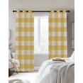 thumbnail image 2 of Blackout Curtains for Bedroom, Plaid Yellle, Room Darkening Window Drapes for Living Room, Rural Abstract Geometric Lattice Thermal Insulated Grommet Curtains, 42x84 inch, 2 Panels, 2 of 9