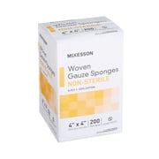 McKesson Woven Gauze Sponges, Non-Sterile 8-Ply Wound Pads, 4 in x 4 in, 200 per Pack, 1 Pack
