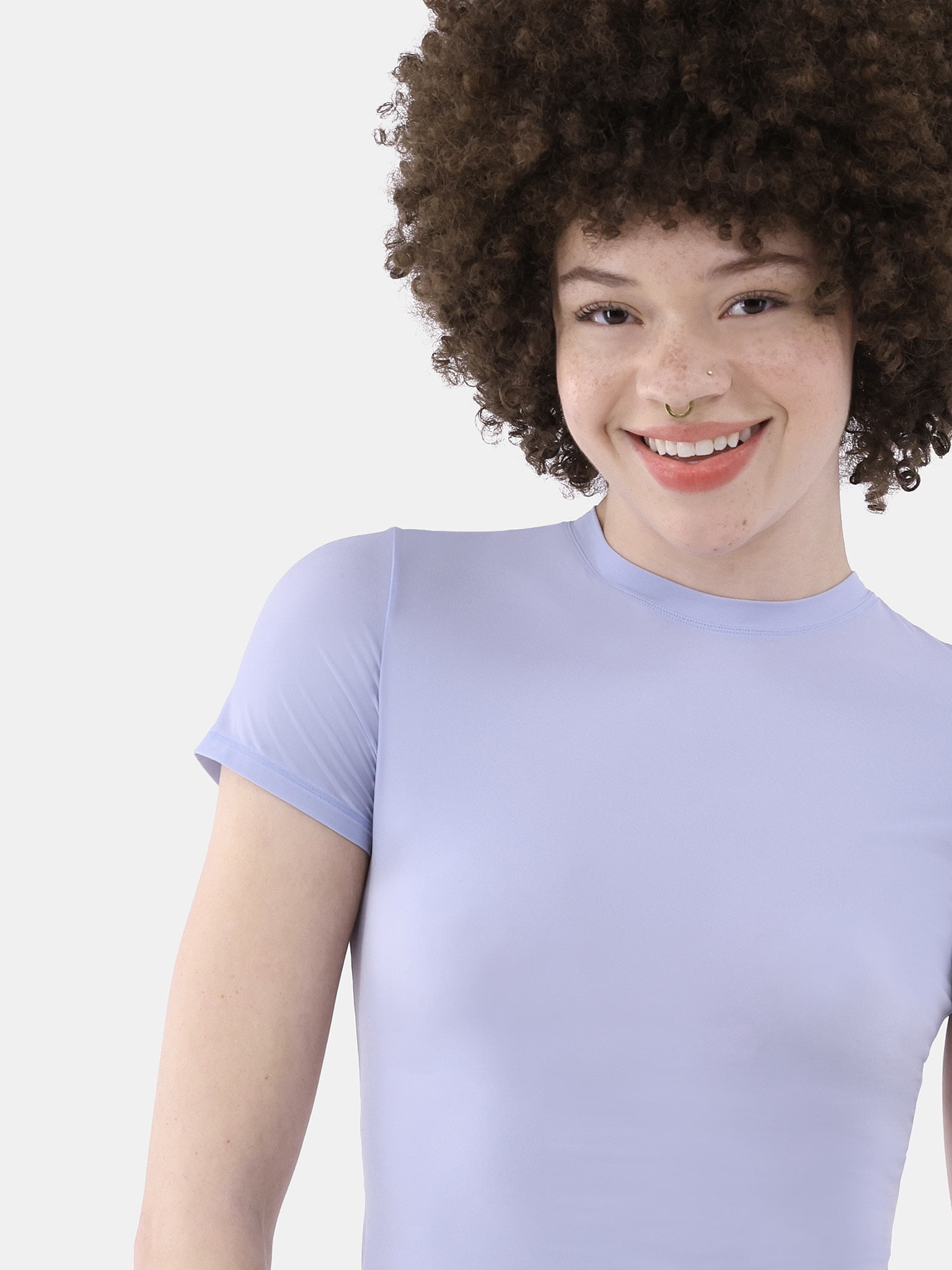 No Boundaries Fit Stretch Tee with Short Sleeves, Women's XS-XXXL