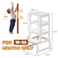 thumbnail image 3 of Taburete de cocina WOOD CITY Wooden Kids Montessori blanco, 3 of 6