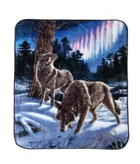 Wild Frontier Wolves Gray Polyester Throw, 50 in x 60 in