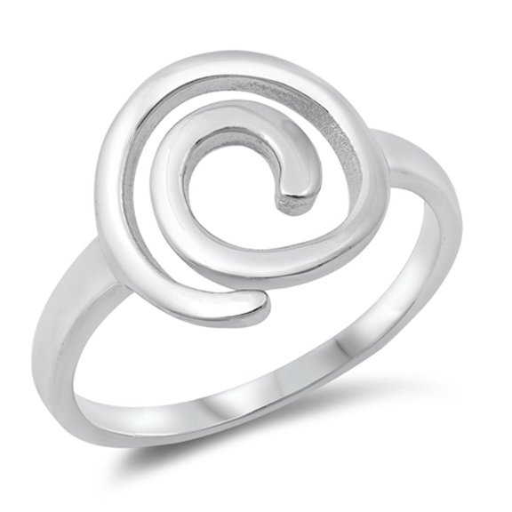 Spiral Wide Large Loop Knot Wave Ring .925 Sterling Silver Band Jewelry Female Male Unisex Size 5