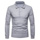 thumbnail image 1 of pstuiky camisetas de manga larga para hombre, Camisa de manga larga con botones y cuello alto para hombre, color liso top de hombre l, 1 of 8