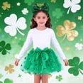 thumbnail image 2 of CPNG St. Patrick's Day Costume Set Green Tulle Skirt & Glitter Bow Headband Set - Party Costume, Dance Performance Outfit(Purple,5-7 Years), 2 of 4