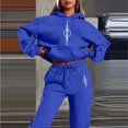 thumbnail image 2 of Sweatsuits Women 2 Piece Outfit Jogger Set Hoodie Top and Loose Fit Wide Leg Pants Tracksuit Set Trouser Suit Casual Fitness Set Sports Suit Valentine's Day, 2 of 4