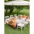 thumbnail image 3 of Outdoor Tablecloth with Umbrella Hole and Zipper, Thanksgiving Orange Fall Rectangle Table Cloth 52x70 Inch Waterproof Tablecloth, Weeping Floral Botanical Vintage Picnic Table Cover for Patio, 3 of 7