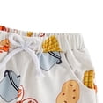 thumbnail image 6 of Boys Two Piece Outfits Toddler Baby Boy Shorts Set Seafood Embroidered Short Sleeve T-shirts Plaid Elastic Waist Shorts Summer Clothes, 6 of 7