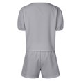 thumbnail image 5 of ibiyuan Womens Jogging Suits 2 Piece Set Women's Fashion Striped Shorts Set Casual Summer Outfit with Elastic and Drawstring Waist Stylish Comfortable Two Piece, 5 of 6