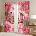 thumbnail image 2 of jejeloiu Bohemian Cowgirl Boots Curtains (2-Pack 52x84) Desert Cactus Pink Floral Blackout Ultra Soft Decor For Girls Teens, 2 of 6