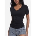 thumbnail image 2 of Women's Slim Fit Crew Neck T-Shirt Summer Short Sleeve Casual Tee, 2 of 5