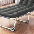 thumbnail image 4 of Lit Pliant une Personne Lit Pliant Camping Lit Pliant Chaise de Camp Lit Simple Fauteuil Inclinable Lit Pliant une Personne Chaise Longue Inclinable Pliante pour Camping Pause Dîner au Bureau, 4 of 8