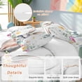 thumbnail image 4 of Easter Queen Size Comforter Set, Watercolors Rabbits Flowers Eucalyptus Leaves Plants Bedding for All Seasons, 4 Pcs Bed Set, 1Quiltcover (90"x92") ,1Sheet(94"x116"), 2Pillowcases (30"x20"), 4 of 9