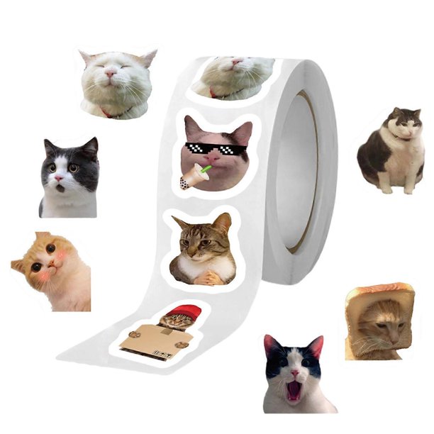 500Pcs Cats Decorative Sticker Adhesive Wrapping Labels for Scrapbooking Journal Planner Card Making Photo Album