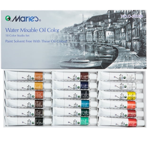 Marie's Water Soluble Oil Color Paint Set 12ml Tubes SolventFree
