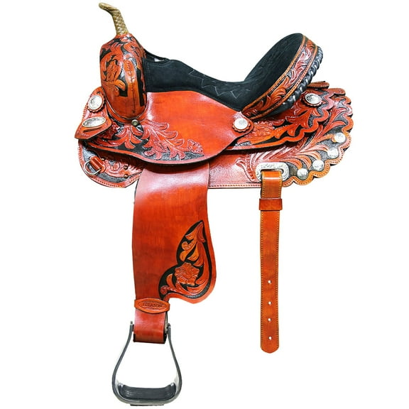 17 In Western Horse Saddle American Leather Treeless Trail Barrel Hilason