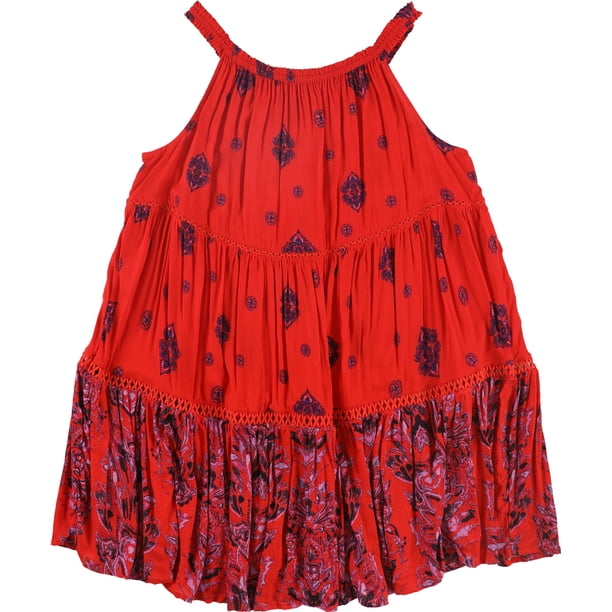 Vestido Sin hombros Free People Talk to Me Rojo XS