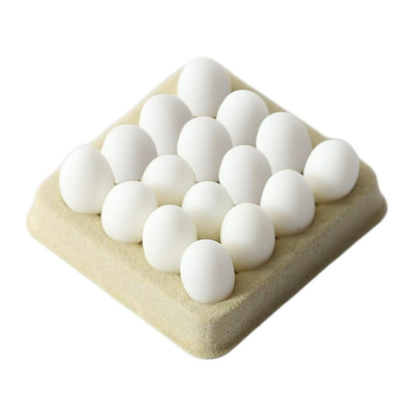 Huevos en miniatura de resina para casa de muñecas, juguetes de comida, miniaturas, escenas, accesorios Blanco