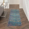 thumbnail image 4 of 2â€™ x 6â€™ Blue Distressed Striations Runner Rug, 4 of 6