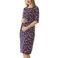 thumbnail image 7 of Odeerbi Floral Maternity Dress Summer Pregnancy Dresses for Women Nursing Gown Breastfeeding Clothes Ladies Fashion Flower Print Pregnant Clothes Short Sleeve Dress Burgundy, 7 of 7