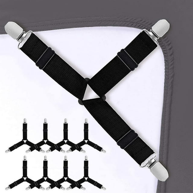 8 correas para sujetar sábanas, clips de esquina elásticos triangulares ajustables
