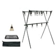thumbnail image 4 of koolsoo Camping Storage Shelf Folding Storage Shelf Black Camping Metal Frame Heavy Duty Storage Rack Picnic Hanging Rack for Outdoor C, 4 of 9