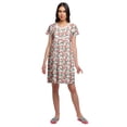 thumbnail image 3 of Moomaya Chemise de Nuit à Manches Courtes Imprimée pour Femmes Col Rond en Coton, 3 of 5