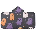 thumbnail image 5 of Yayeee Kids Hooded Towels Toddler Soft Absorbent Beach Bathing Wrap 50" x 23.5", Orange Halloween Ghosts, 5 of 5
