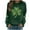G-Green, variant on JTZGDY Womens St. Patrick's Day Sweatshirts Funny Green Shamrock Print Long Sleeve Crew Neck Graphic Holiday Tees Shirt Loose Oversized Casual Pullover Tops J-Green S