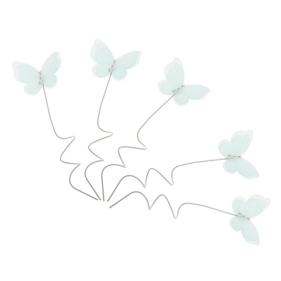 Hemobllo 15Pcs Sky Blue Butterfly Cake Decorations Romantic Topper for Birthday and Weddings