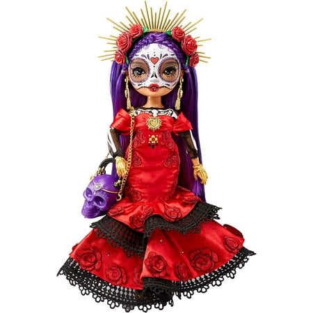 Rainbow High 2022 Celebration Edition Día De Los Muertos Maria Garcia Fashion Collector Doll 11 in. Celebratory Face Painting & Calavera Purse. Light Up Display & Premium Accessories. Great Gift