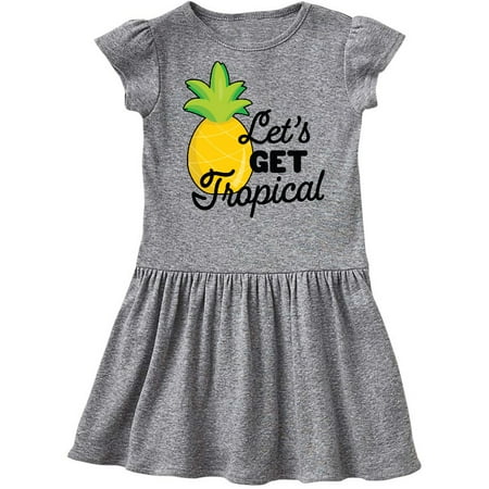 

Inktastic Lets Get Tropical with Pineapple Gift Toddler Girl Dress