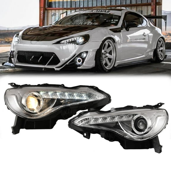 For 13-16 Scion FR-S /Toyota 86/Subuaru BRZ LED DRL Chrome Projector Headlights