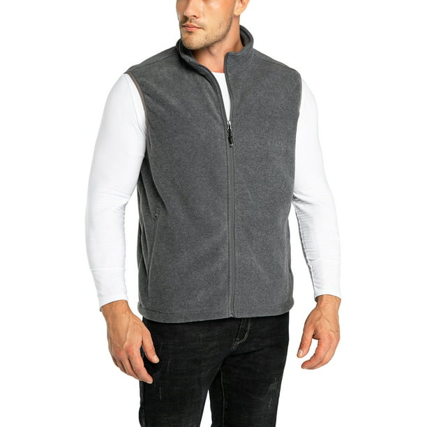 33,000ft Men's Fleece Vest, Lightweight Warm Zip Up Polar Vests