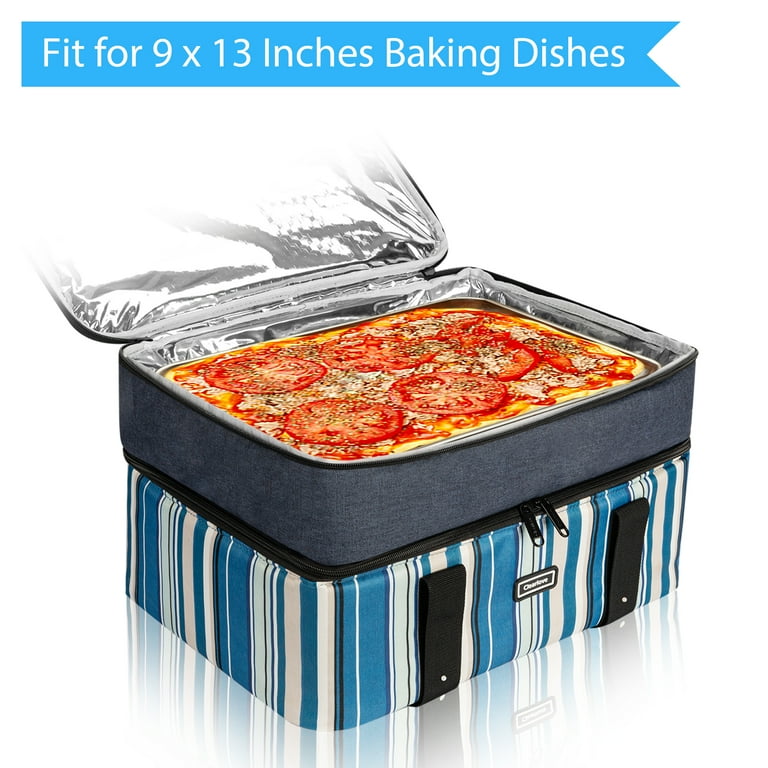 Black Expandable Insulated Baking Pan And Casserole Carrier, Fits