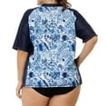 thumbnail image 5 of Charmo Women Plus Size Rash Guard Short Sleeve Swim Shirt Rashguard Swimwear Top, 5 of 6
