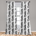 thumbnail image 5 of Ambesonne Pineapple Curtains, Vintage Fruit, Pair of 28"x84", Black Grey White, 5 of 5