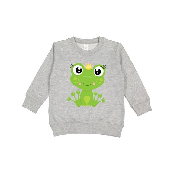 Inktastic Cute Frog, Green Frog, Frog Princess, Crown Toddler Sweatshirt