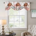 thumbnail image 6 of Brown Sea Turtles Tie Up Valances Curtain, Adjustable Kitchen Summer Ocean Marine Life Red Corals Shells Valances for Windows Decor, Rod Pocket Short Curtains Set for Bedroom/Bathroom, 60"x18", 6 of 9