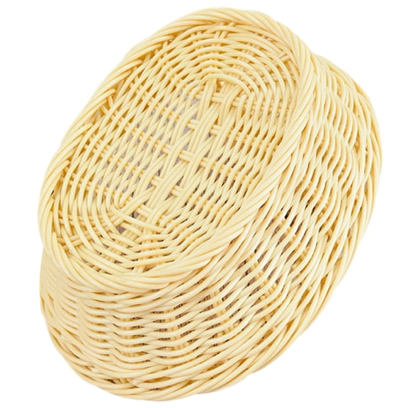 Handle Bins Mini Woven Basket Woven Storage Basket 19.00X14.00X6.00CM Beige