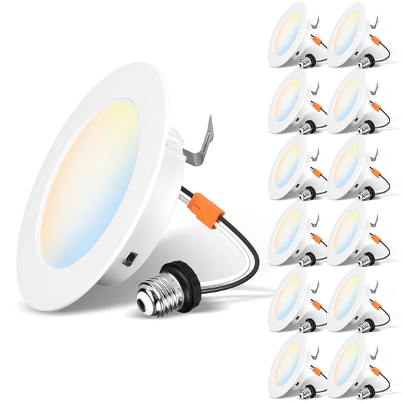 LVWIT 4 Inch LED Recessed Lights, LED Can Lights, Color Selectable 2700/3000/4000/5000/6000K 5CCT, 7W 700LM, Dimmable Recessed Li