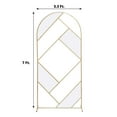 thumbnail image 3 of Efavormart 7ft Tall Gold Metal Round Top Geometric Wedding Backdrop Floor Stand, Rectangular Flower Frame Prop Stand With Cloudy Film Insert for Weddings, Showers, Party, Centerpiece Decorations, 3 of 11