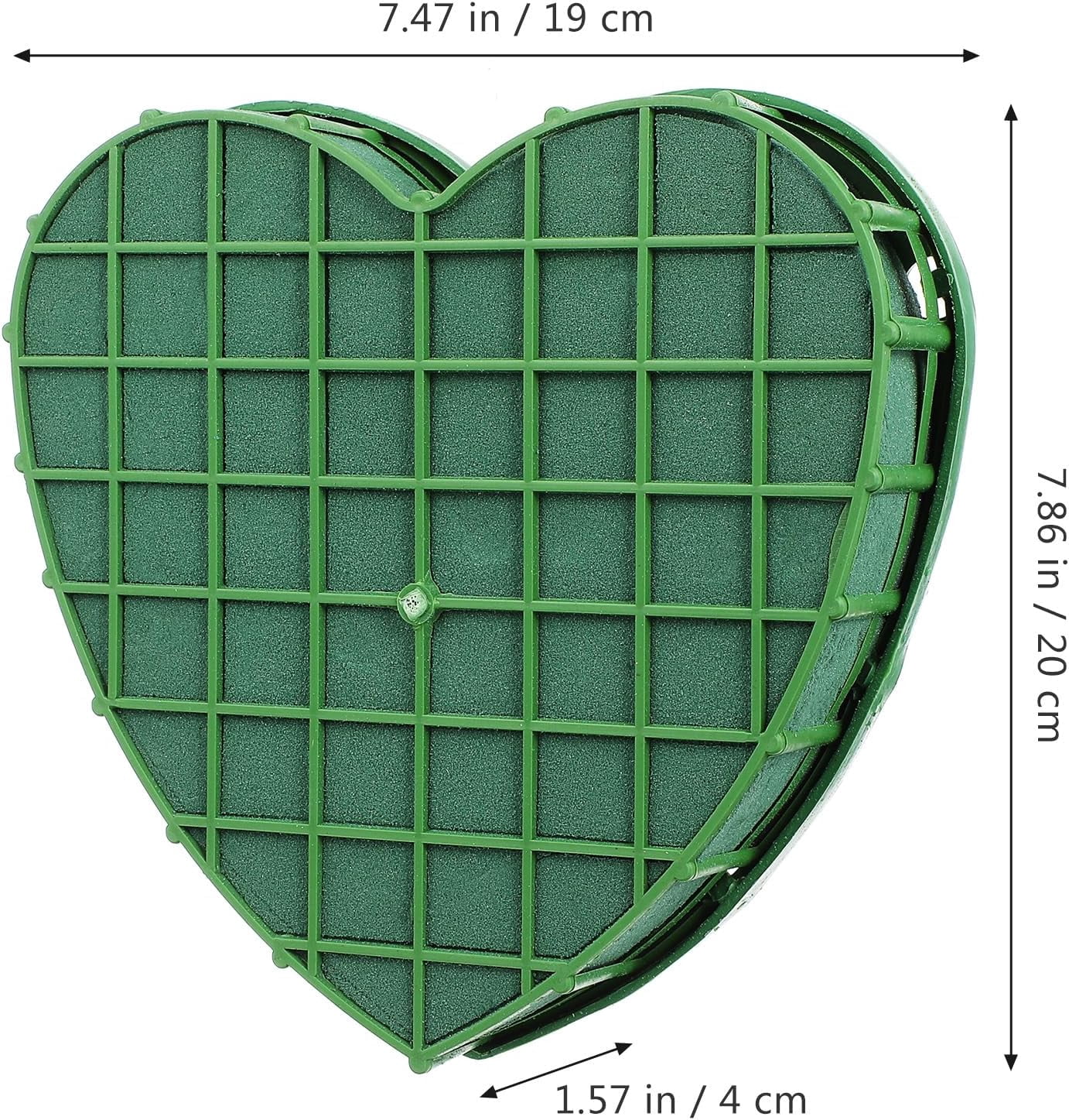 ABCISI Floral Foam Blocks 2pcs Heart Flower Arrangement Base - Dry & Wet Polystyrene Blocks for DIY Flower Arranging